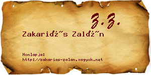 Zakariás Zalán névjegykártya